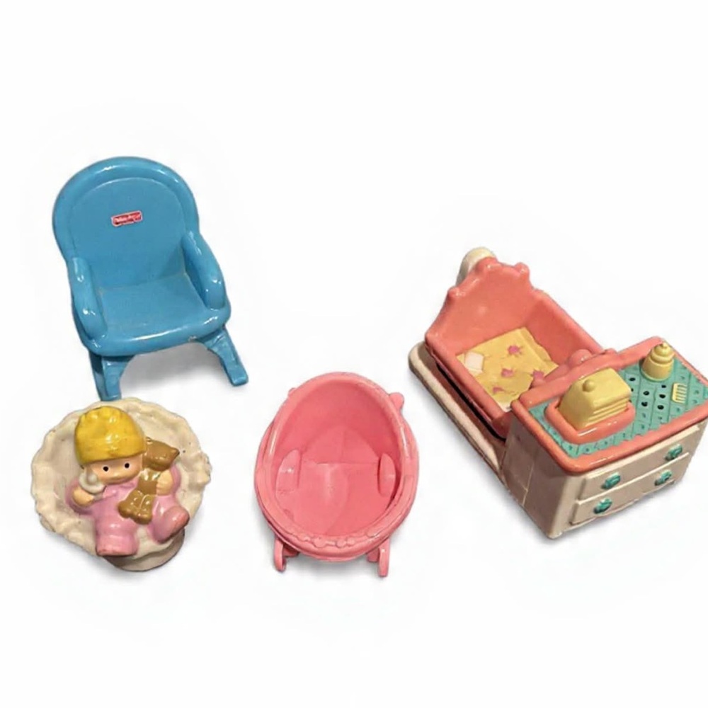 Fisher-Price Little People & Loving family Pink Blue Doll Furniture playSet